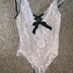 Victoria’s Secret white lacy teddy